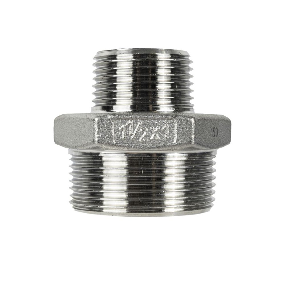 Stainless steel 150lb bspt hex nipple coupling adaptor
