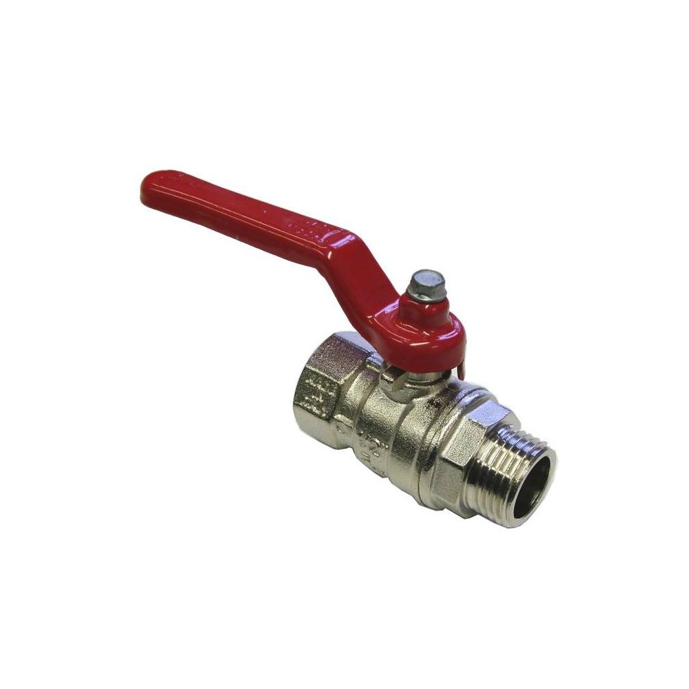 Nickel-plated ball valve handle nickel with red lever