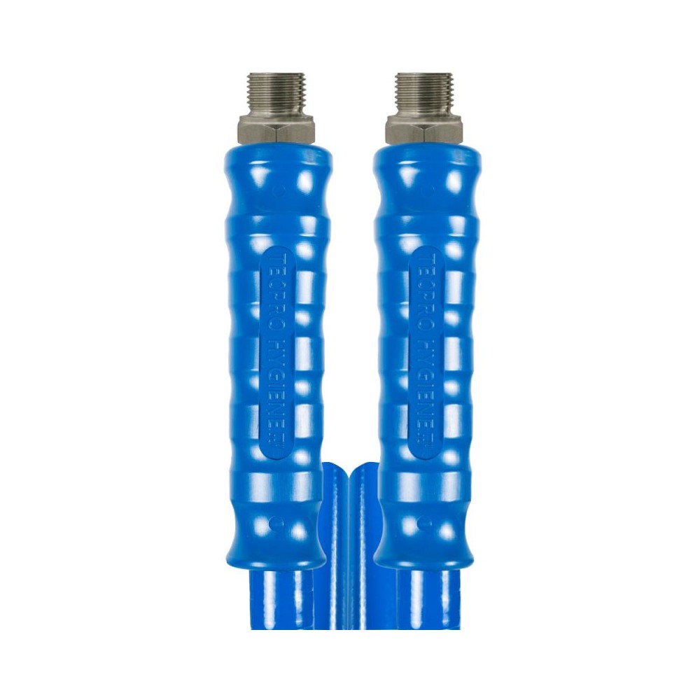 Blue 30 metre bar hygiene ultra hose with 1/2" male ends