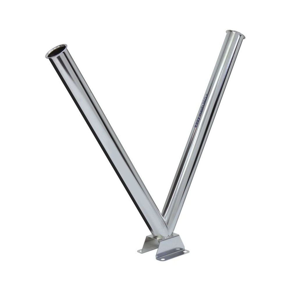 Easywash365 lance holder for two lances, floor-mounted stainless steel