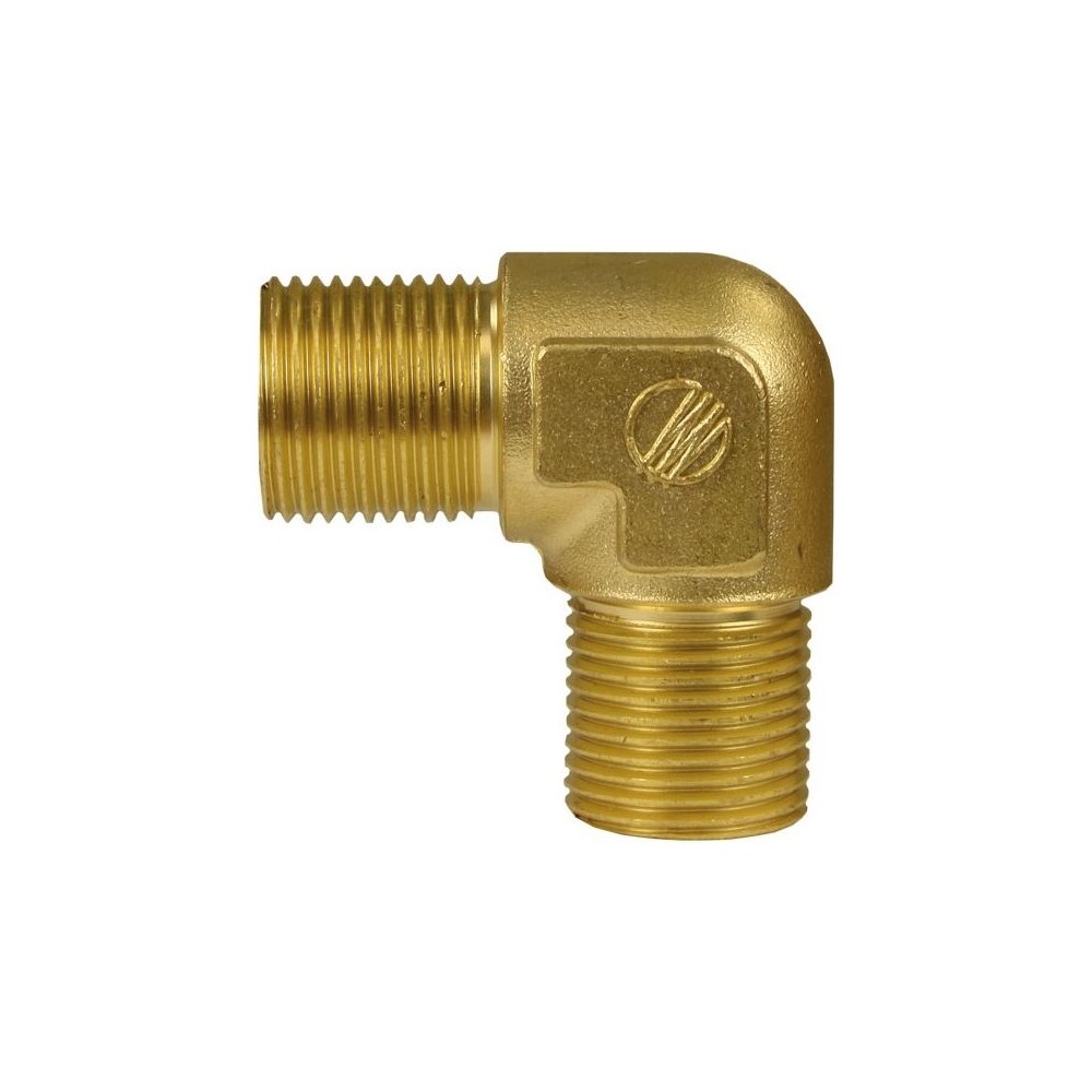 Elbow brass 1/4" male washdown fitting