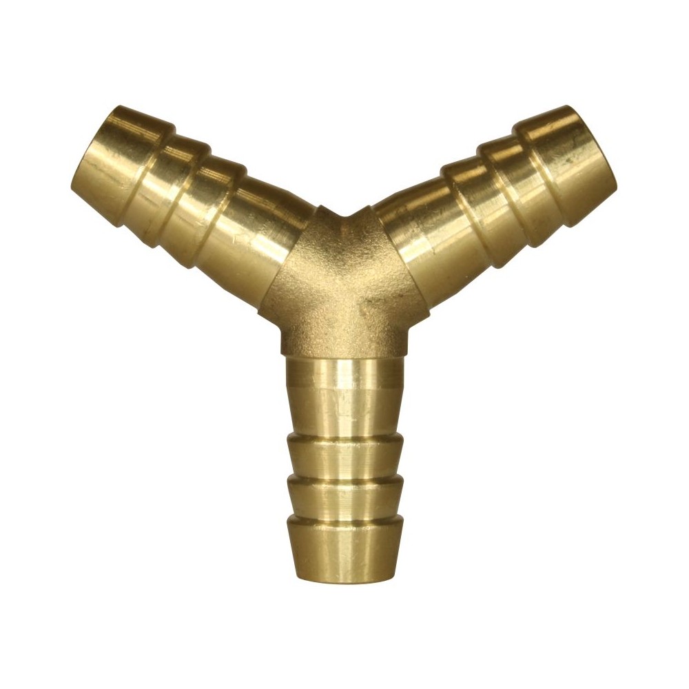 Hose joiner brass Y-piece with 6mm hose tails