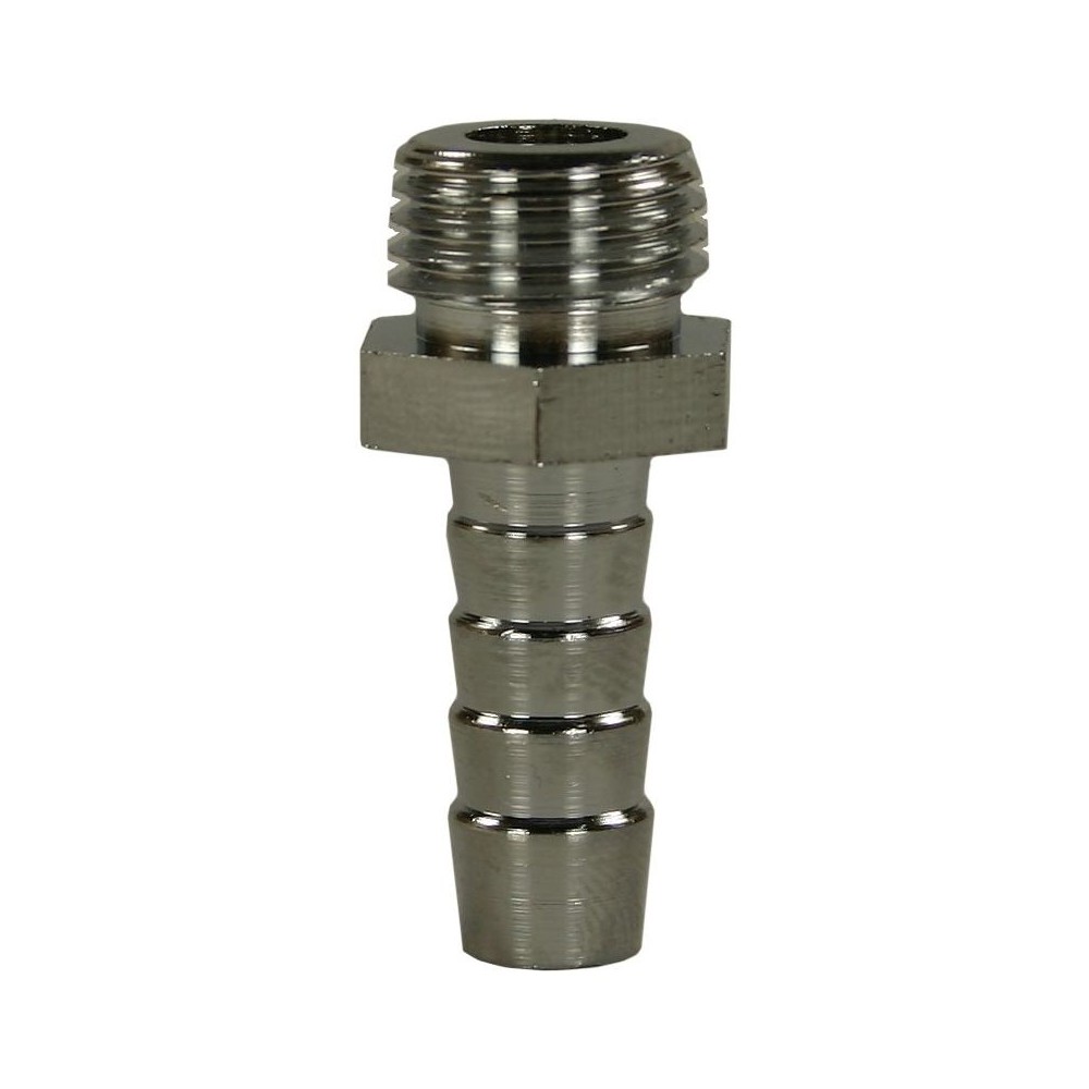 Hose tail stainless steel 1/4" male to 10mm barb fitting