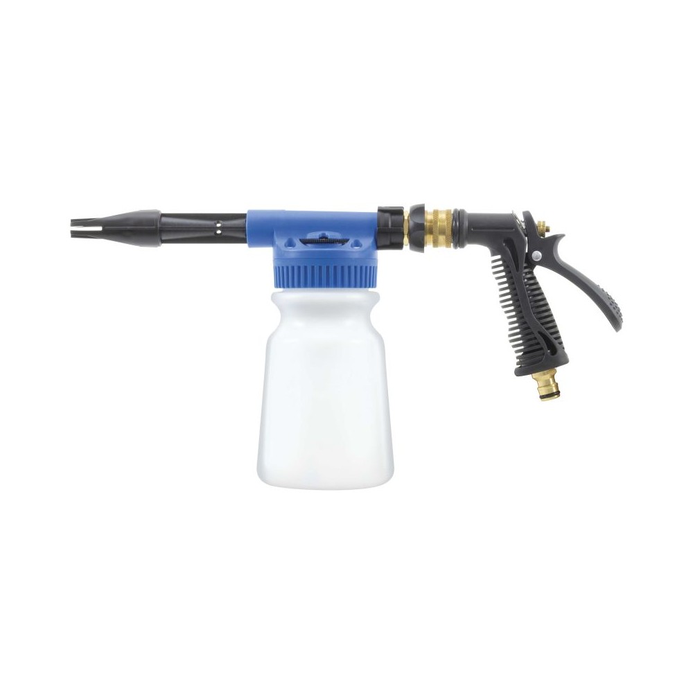 Low pressure foam gun with lance and bottle