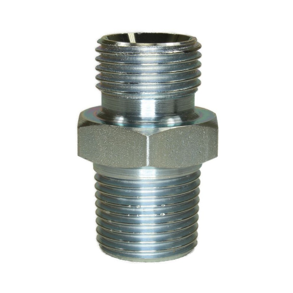 Male to male zinc plated steel double nipple adaptor