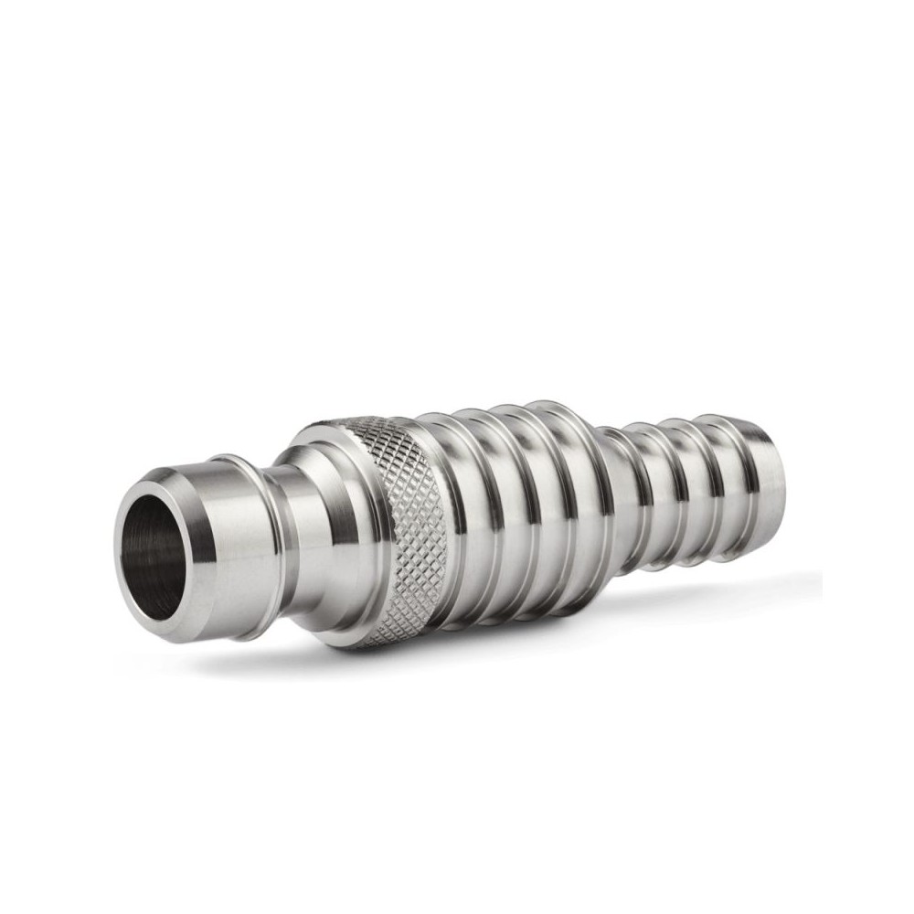 NiTo probe stainless hose tail fitting in stainless steel