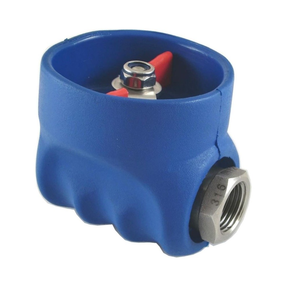 Rubber protected ball valve in 304 stainless steel
