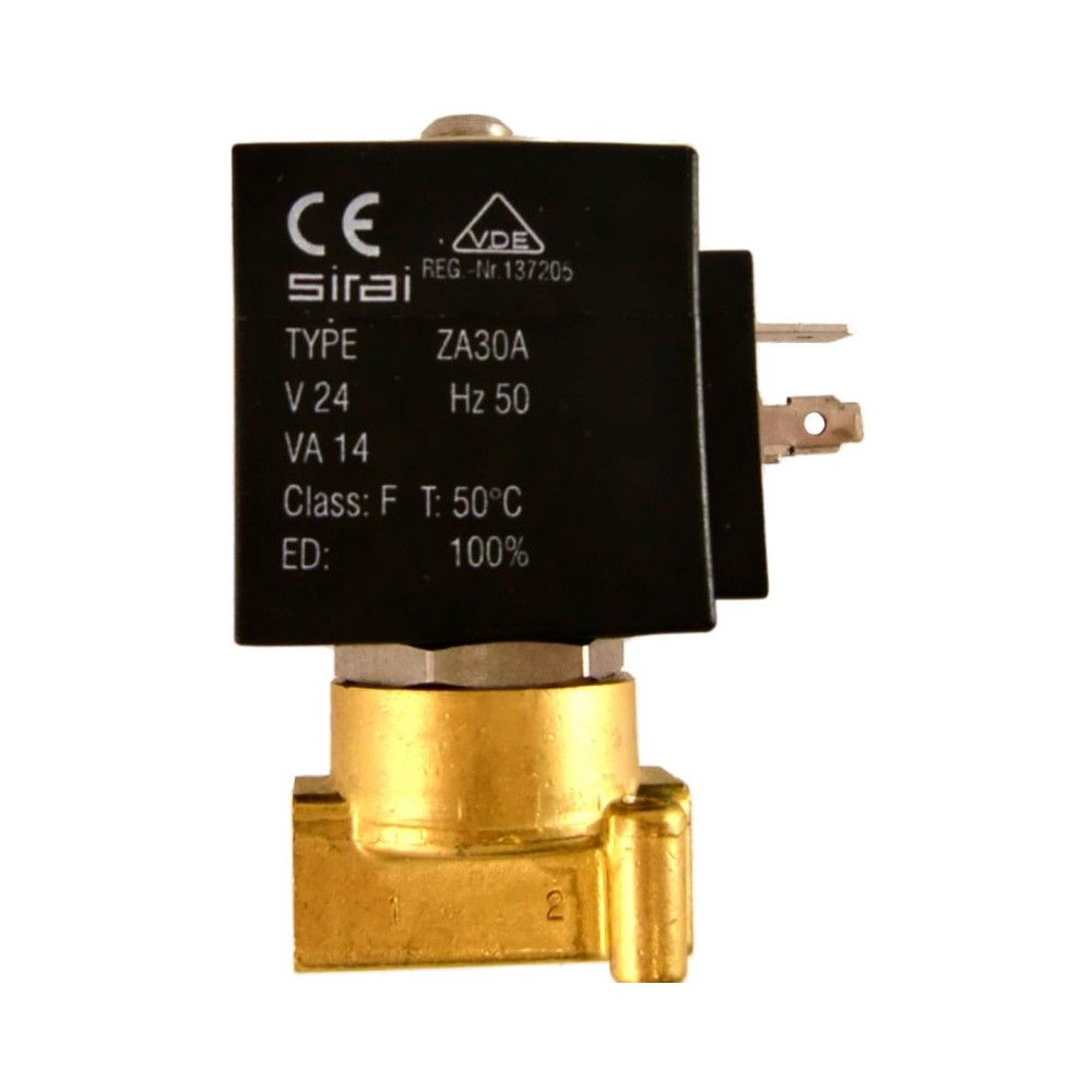Sirai solenoid valve stainless 24v with 1/4" connection