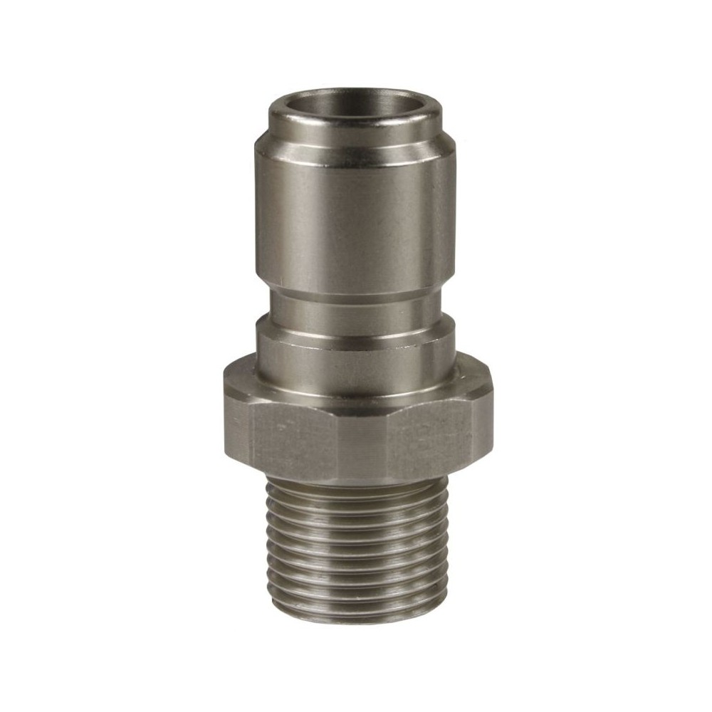 ST3100 quick coupling plug in stainless steel with 60° cone