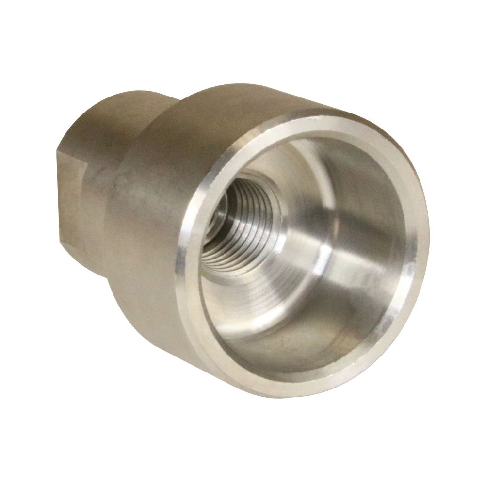 Round stainless steel nozzle holder with 1/4" connection