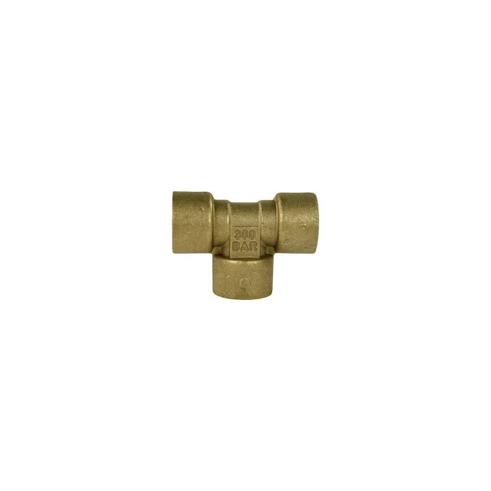 Brass T-connection with 3/8" female ports