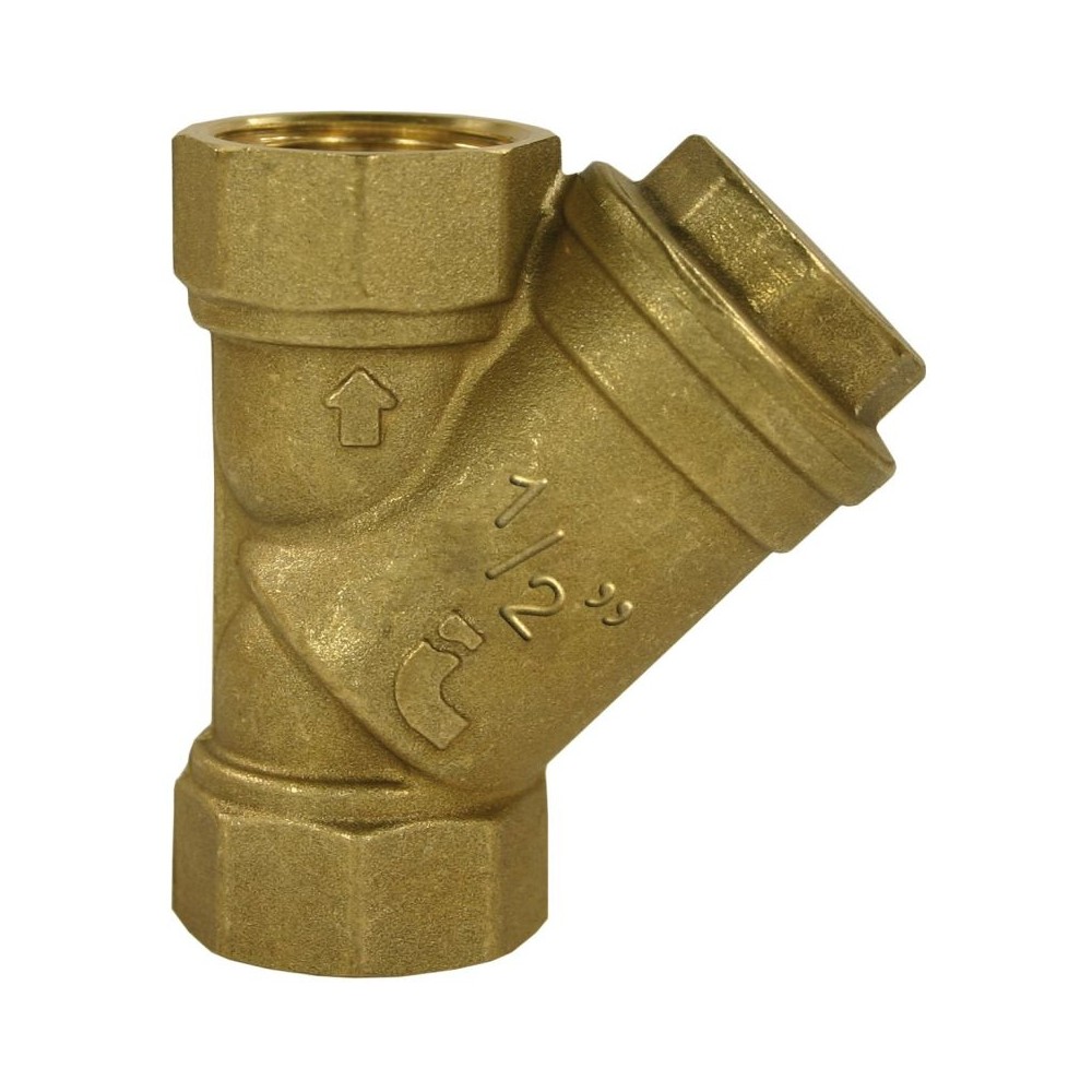 Brass Y filter micron female with 1/2 inch female ports