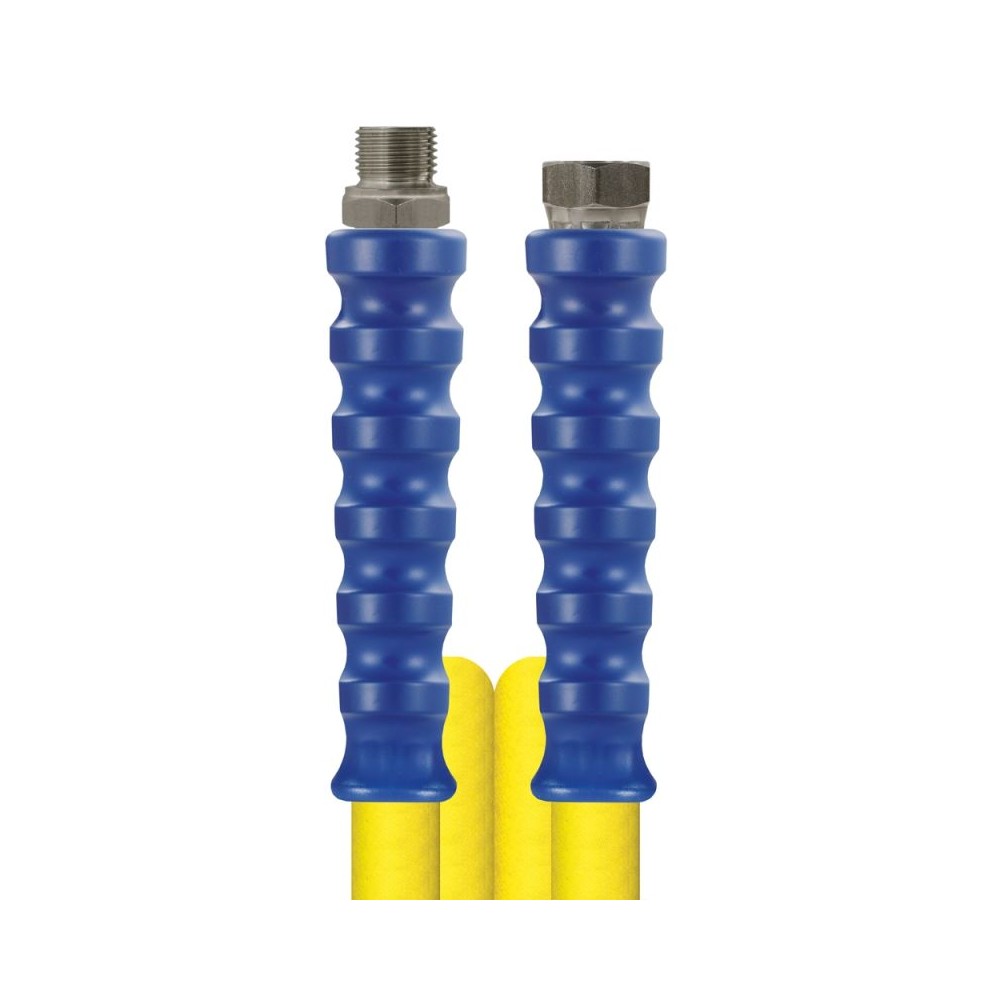 Yellow 2.5 metre bar foodjet1500 hose with 1/2" threaded ends