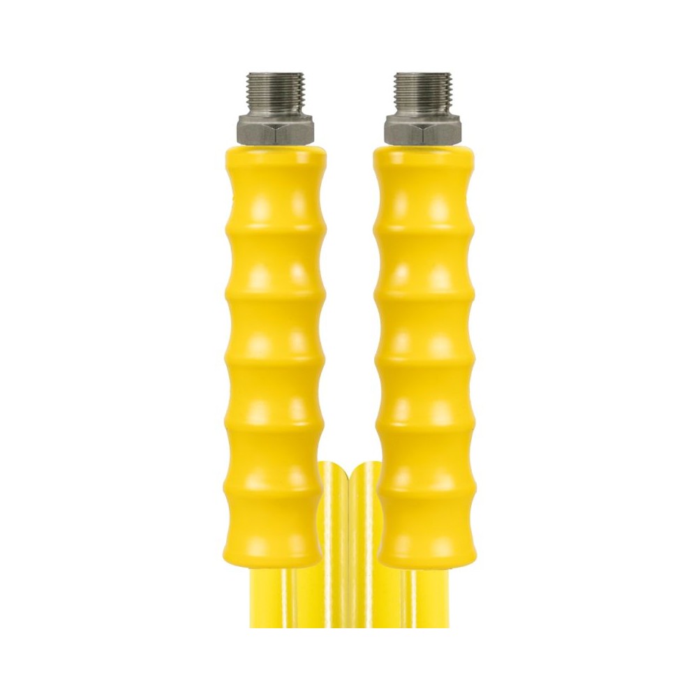Yellow metre bar hygiene ultra hose with 1/2" male ends