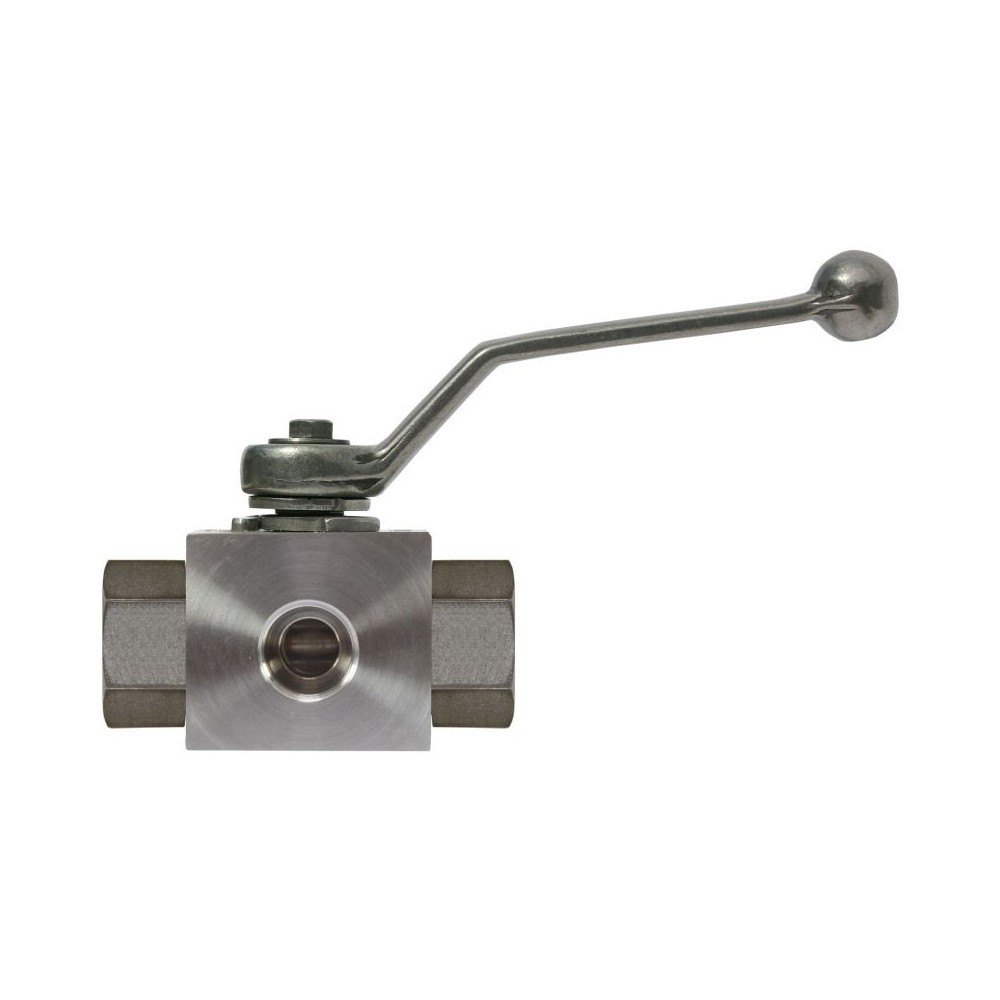 3-way ball valve lever handle in zinc plated steel