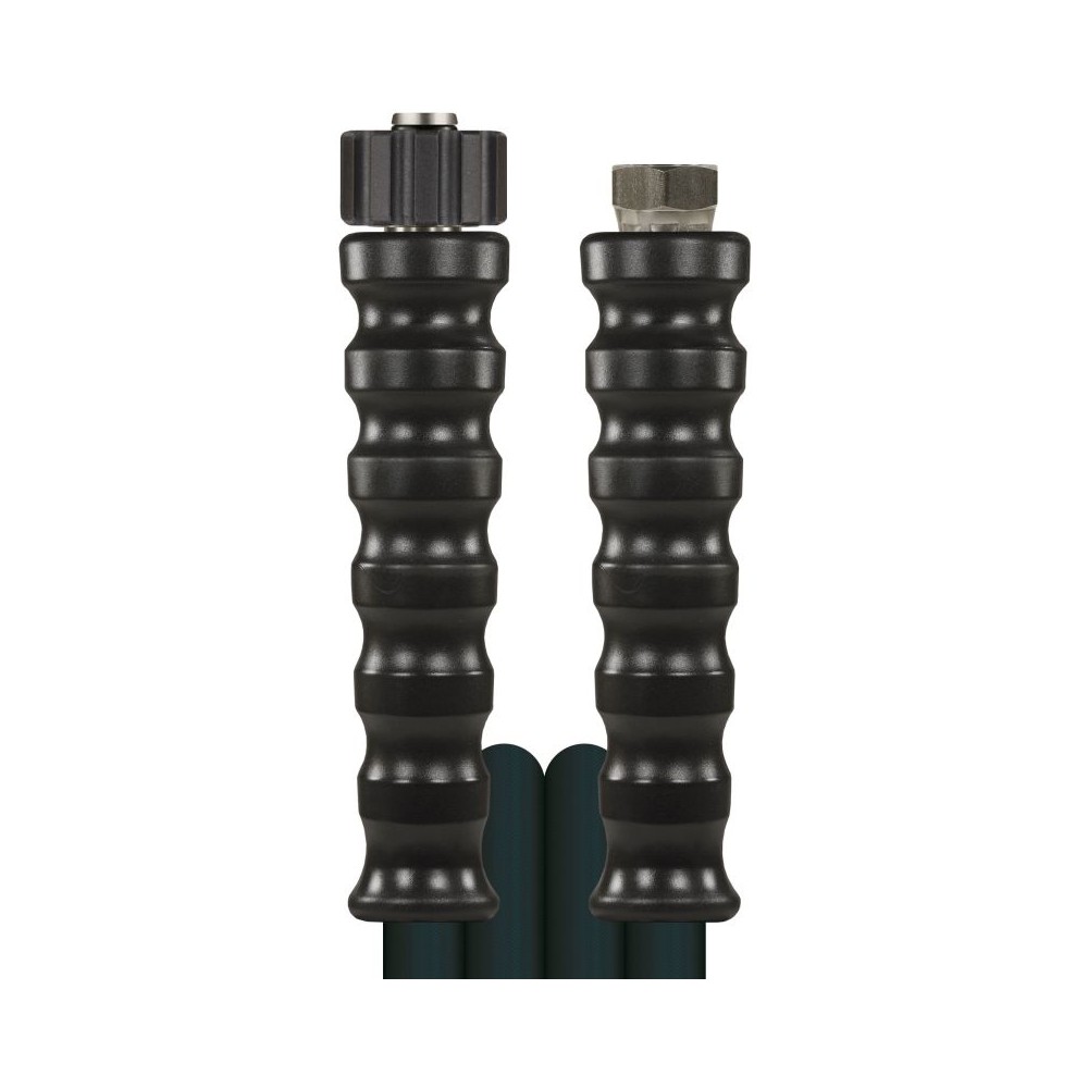 Black 10 metre bar high pressure hose with M22F and 3/8"F ends