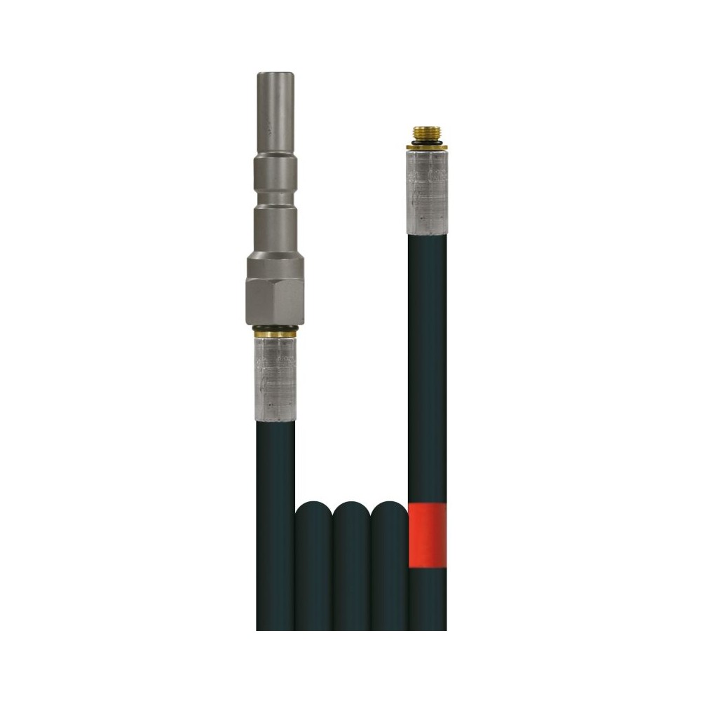 Black 10 metre bar sewer hose with Kew and 1/8" male ends