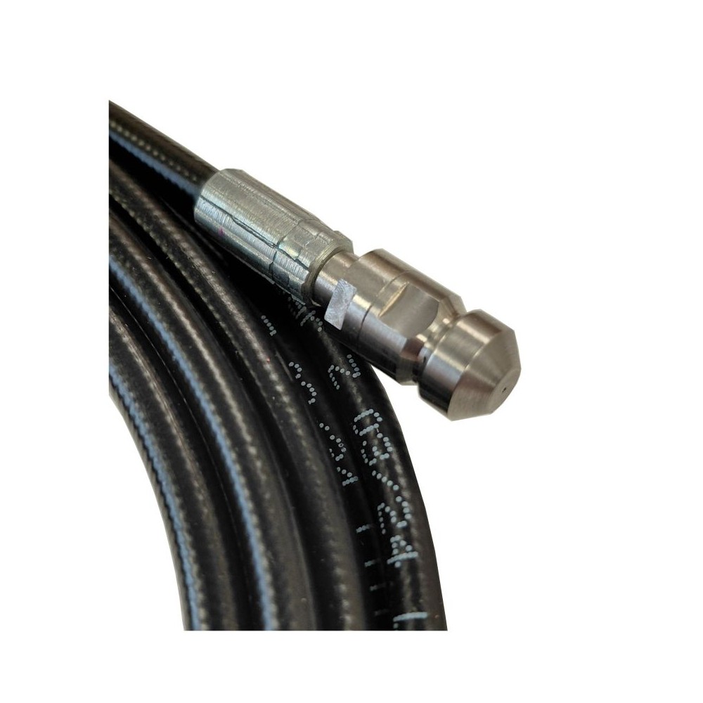 Black 15.5 metre bar sewer hose with mini nozzle end