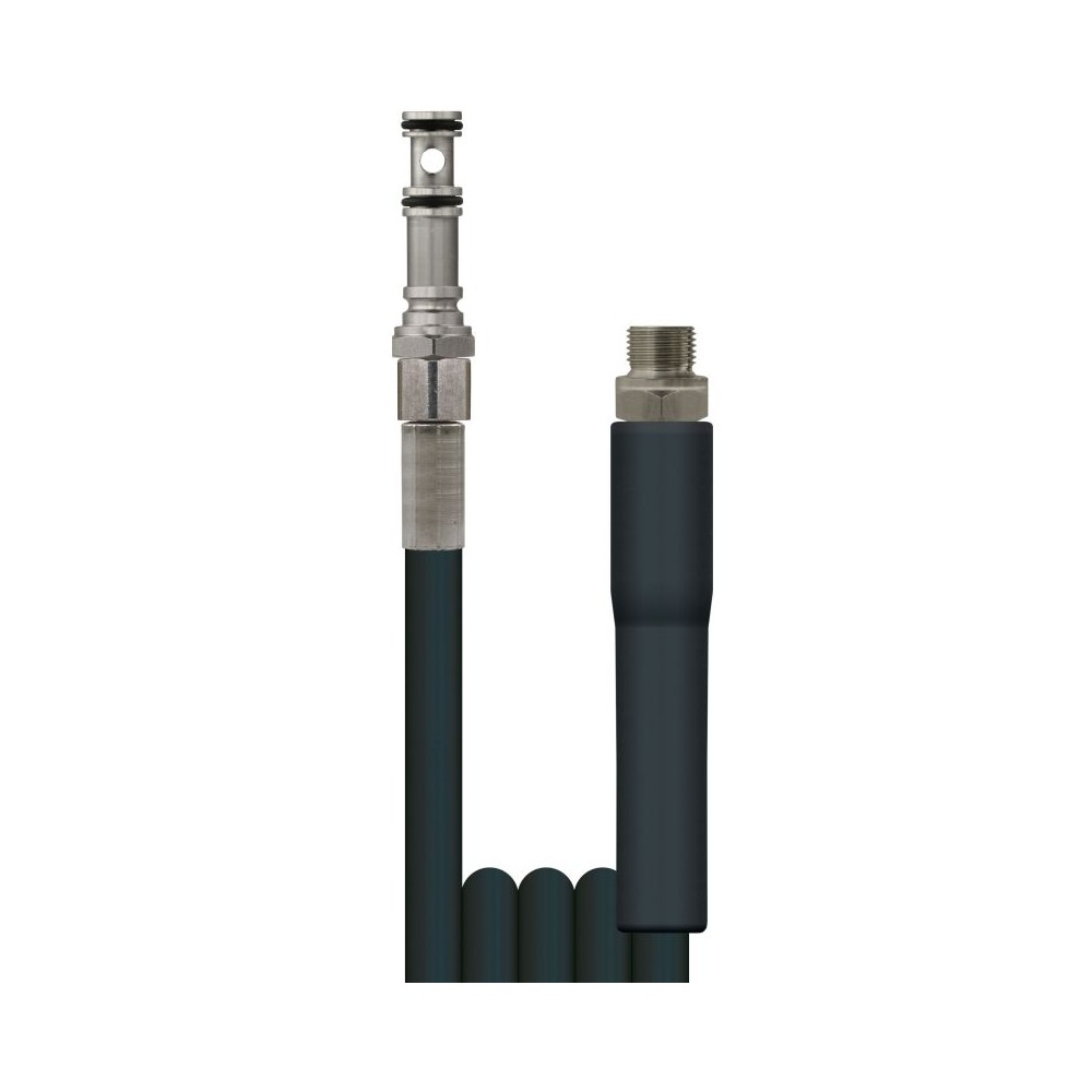 Black 15 metre bar high pressure hose with 3/8" male ends