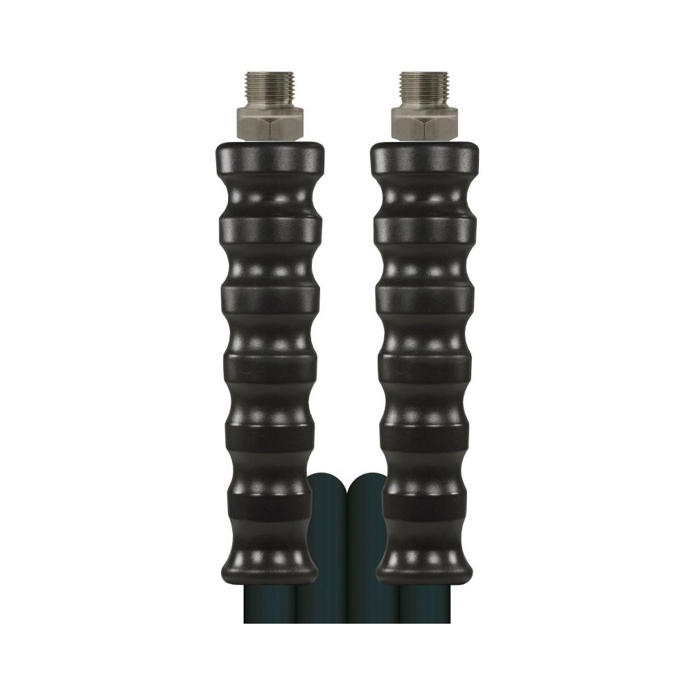 15 metre bar high pressure hose in black with 3/8" male ends