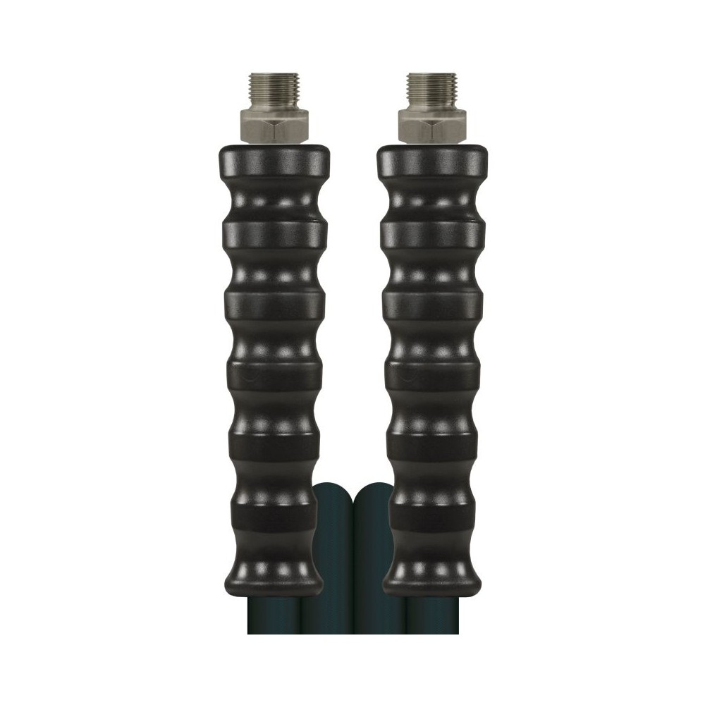 Black 15 metre bar high pressure hose with 3/8" male ends
