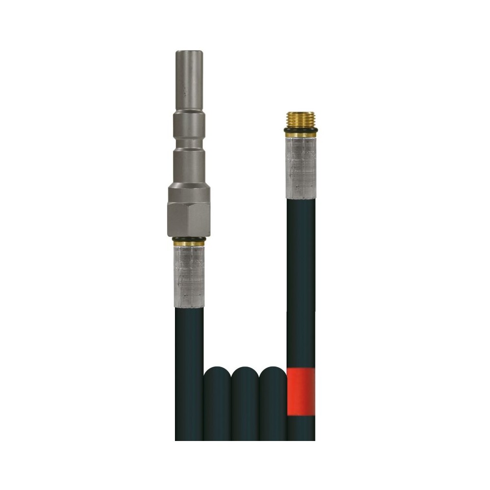 Black 20 metre bar sewer hose with Kew and 1/4" male ends