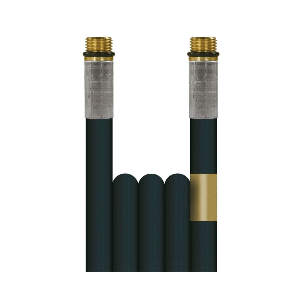 Black 30 metre bar sewer hose with 1/4" male ends