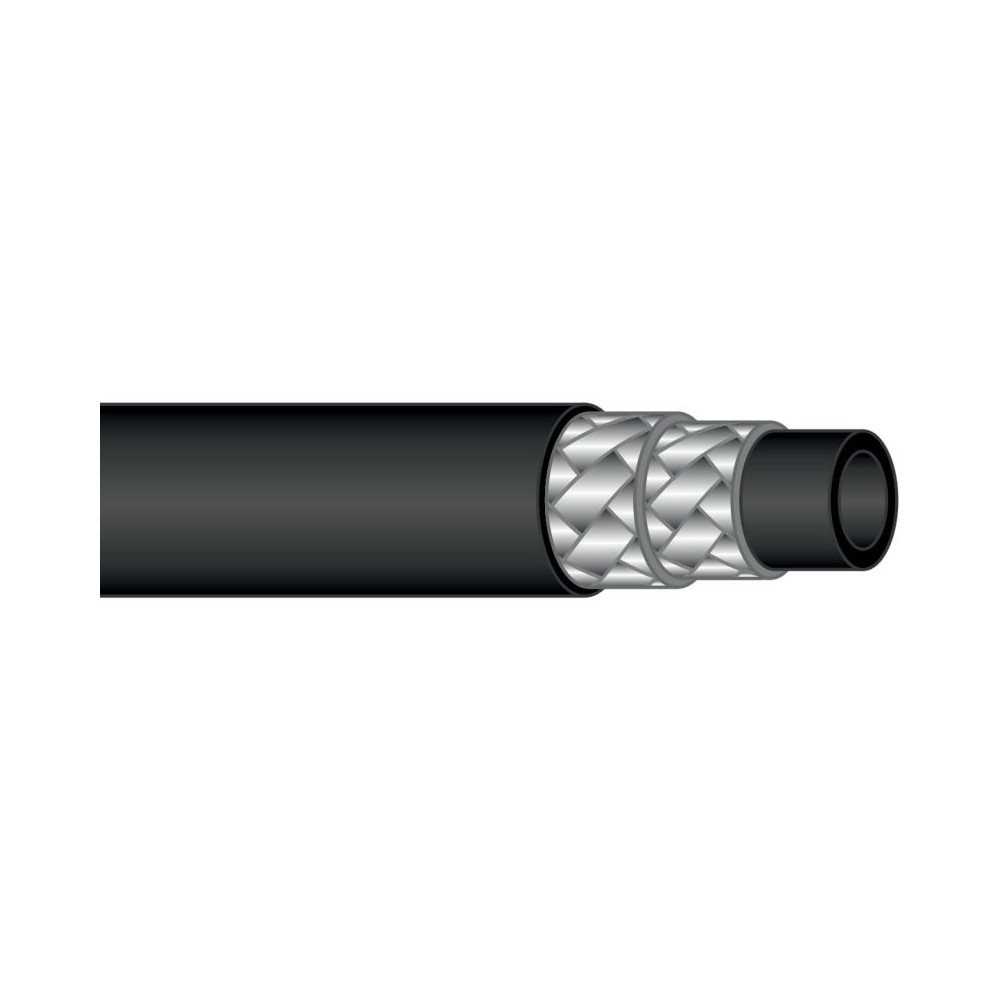 Black 400 bar high pressure hose DN6 wrapped, per metre