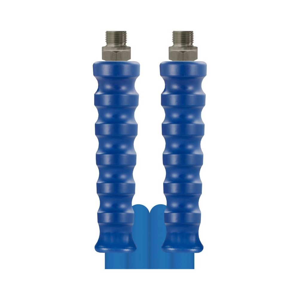 Blue 15 metre bar high pressure hose with 3/8" male ends