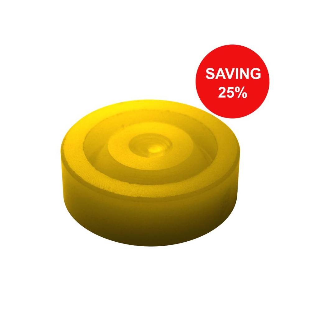 Yellow burst disc bar component rated 1800psi 125 bar