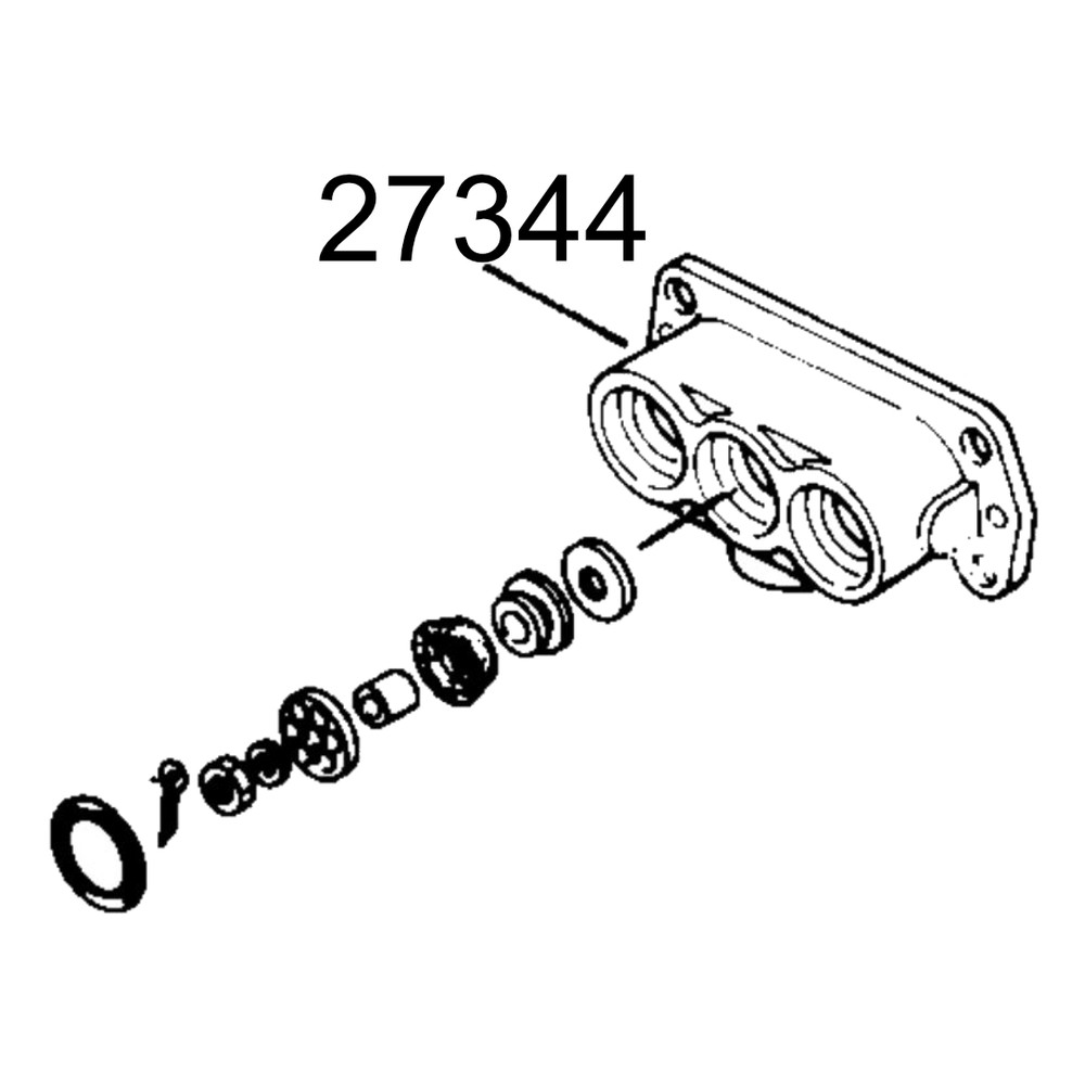 Cat inlet manifold pump component for pressure washing