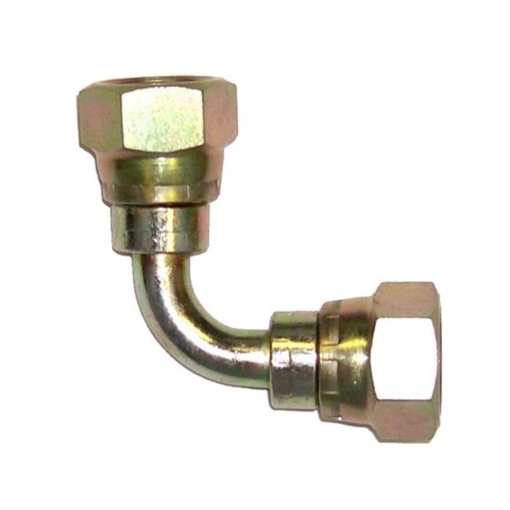 Female to female zinc plated steel swept 90° elbow fitting