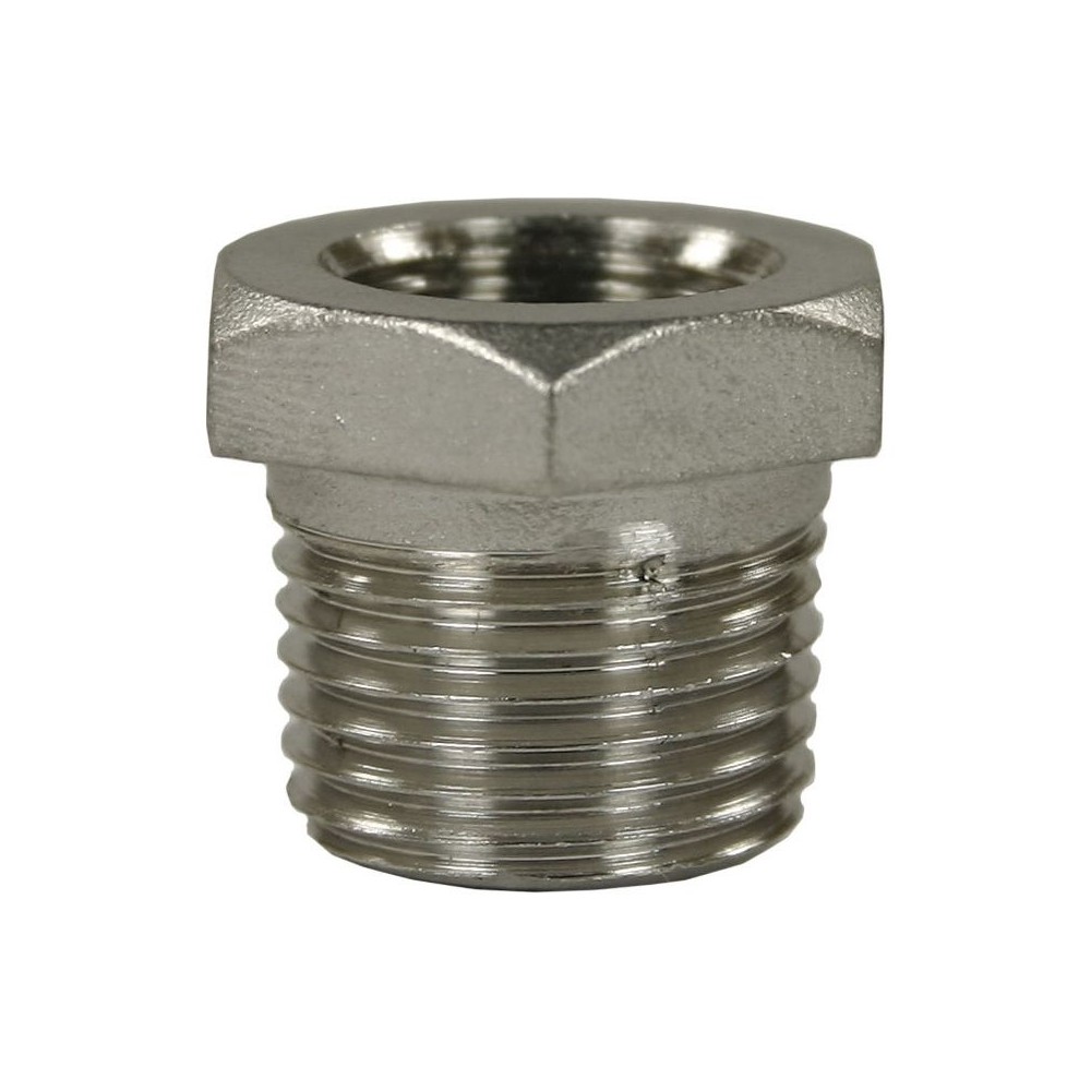 Female to male stainless reduction nipple adaptor 1/8"F to 1/4"M