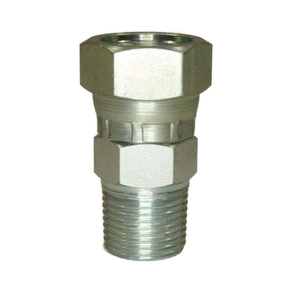 Female to male zinc plated steel swivel adaptor 3/8"