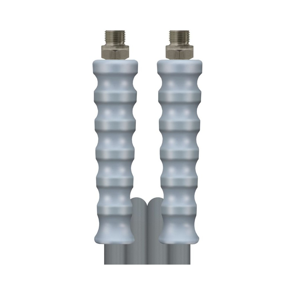 Grey 10 metre bar high pressure hose with 3/8" male ends