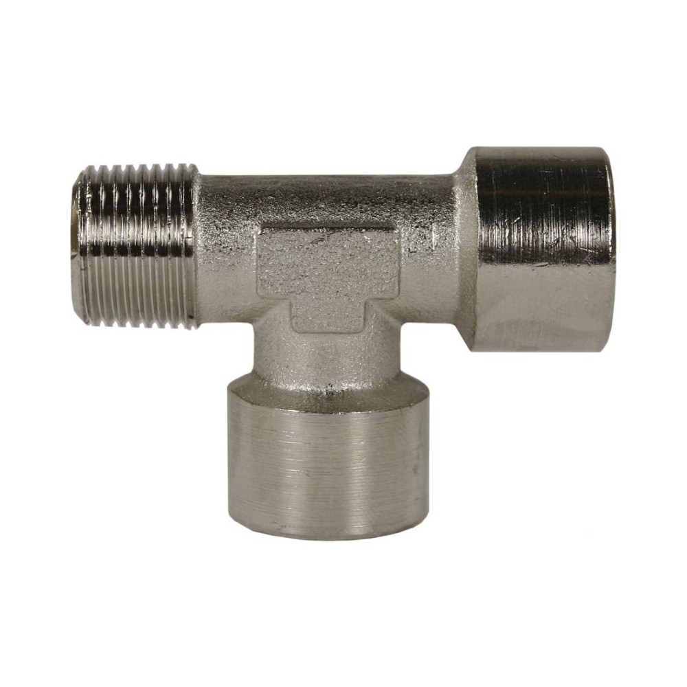 Hose adaptor nickel plated brass tee connector 1/4 inch