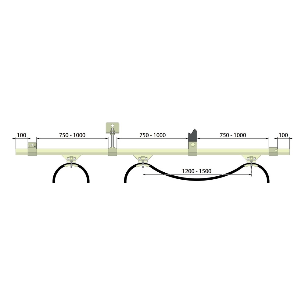 Stainless steel hose guide rail hose trolley