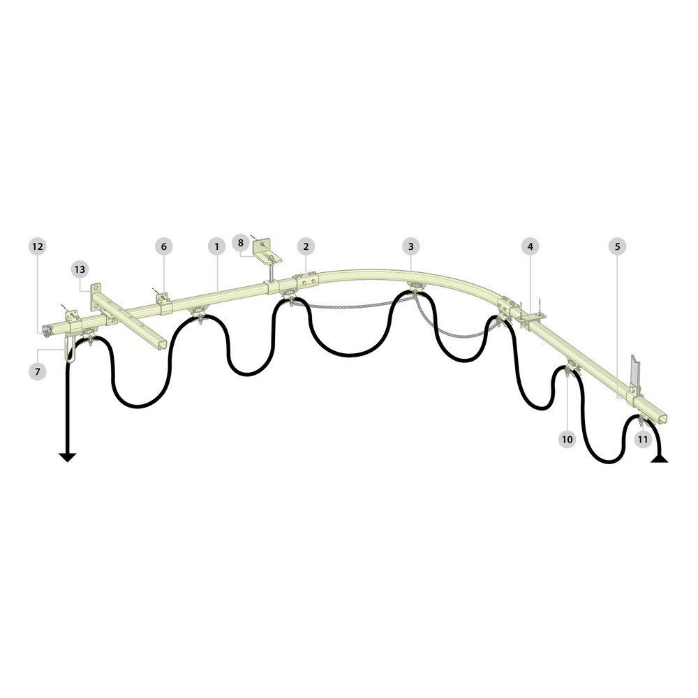 Stainless steel hose guide rail hose trolley