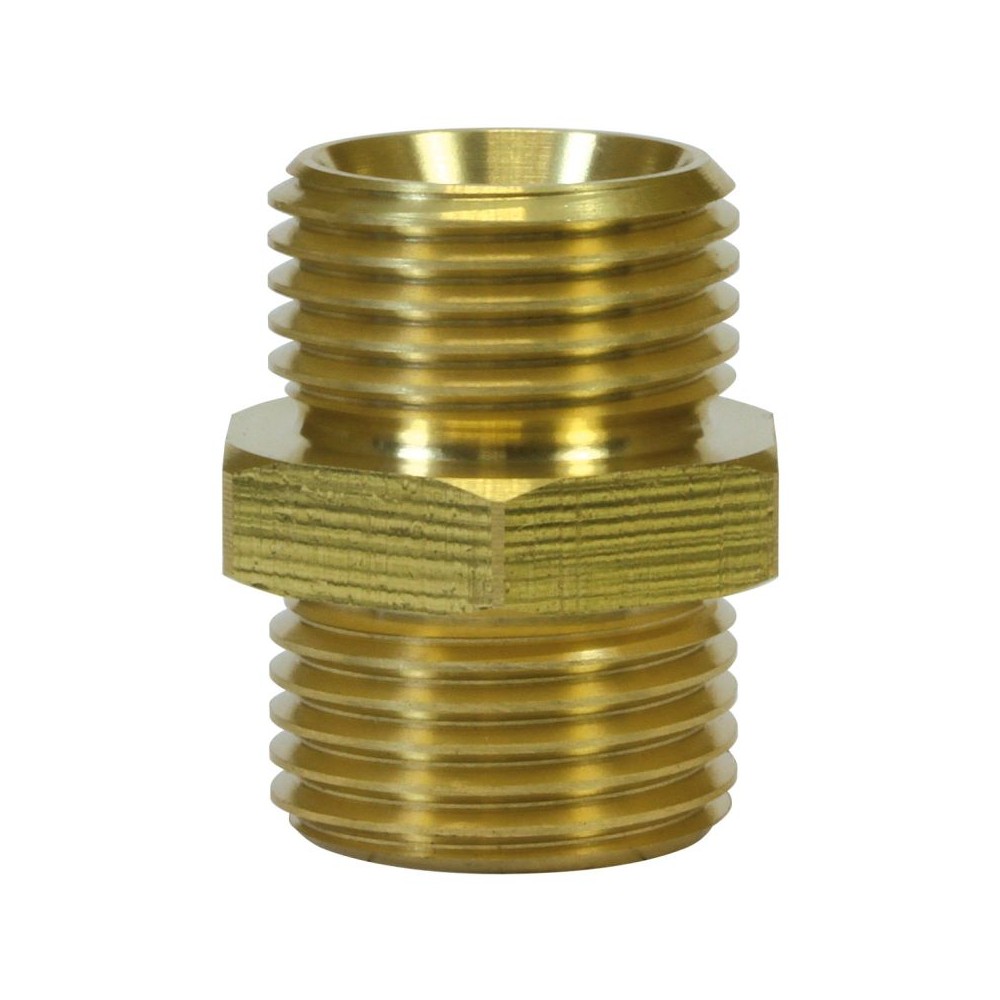 Male to male brass double nipple adaptor 1/2 inch fitting