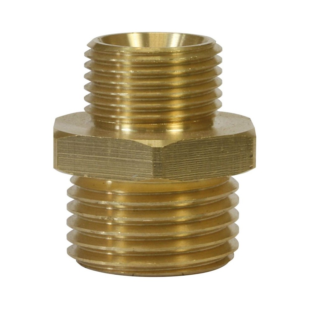 Male to male brass double nipple adaptor 1/8" to 1/4"