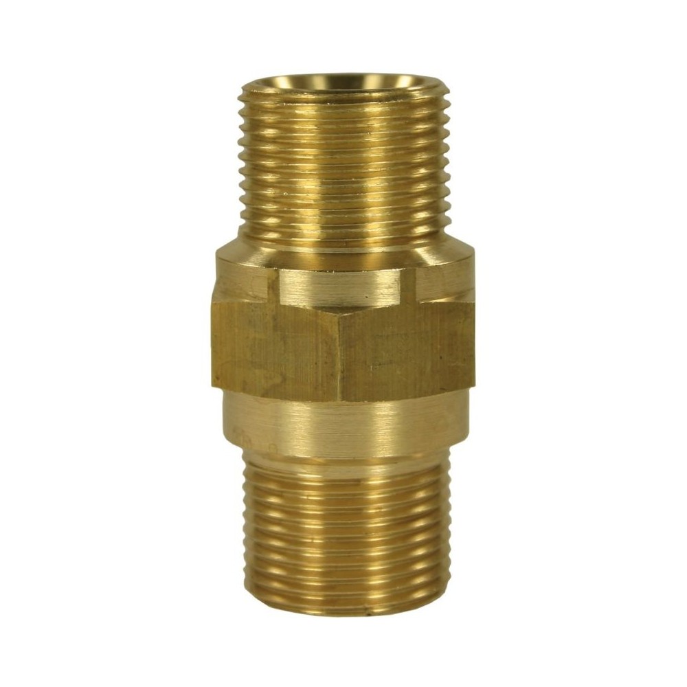 Male to male brass M22 hose connector adaptor, long version