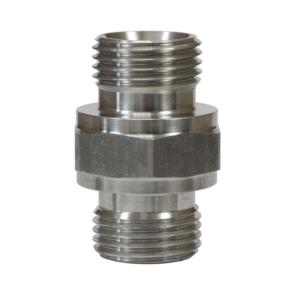 Male to male stainless steel double nipple adaptor 1/4" M
