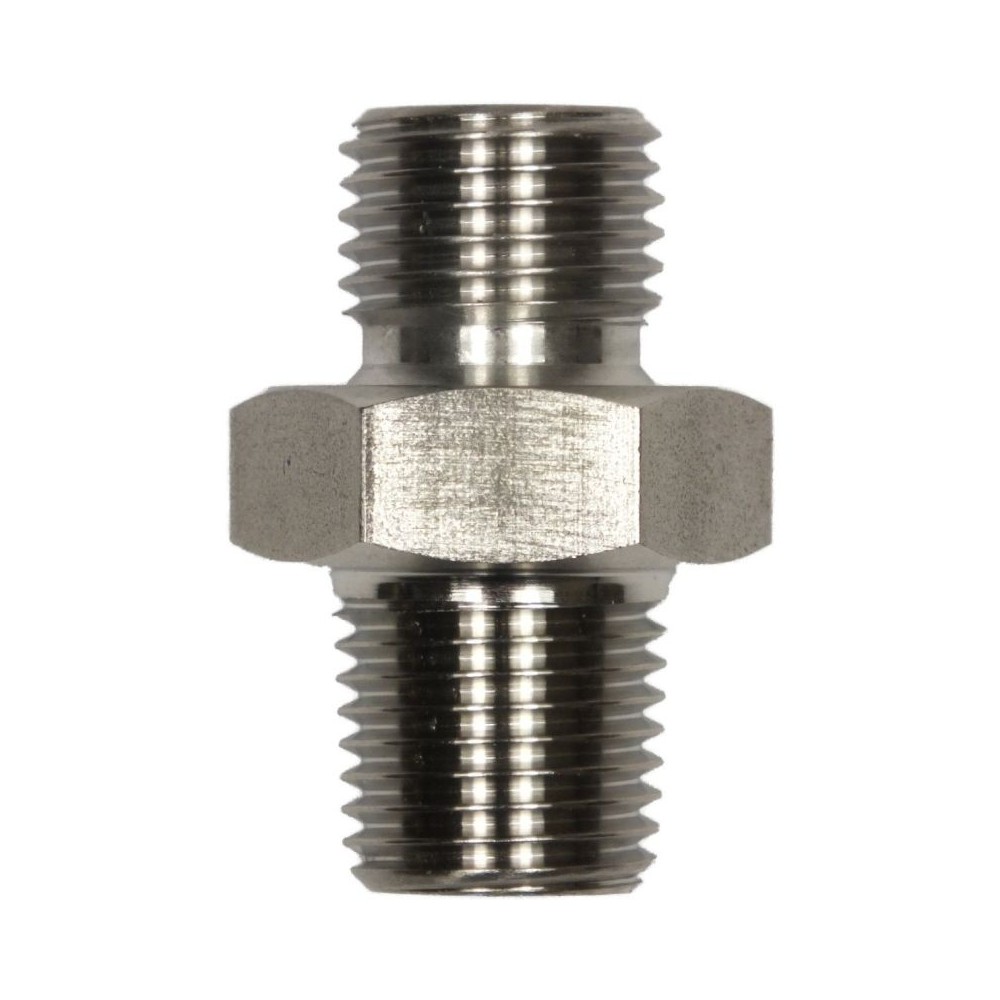 Male to male stainless steel double nipple adaptor