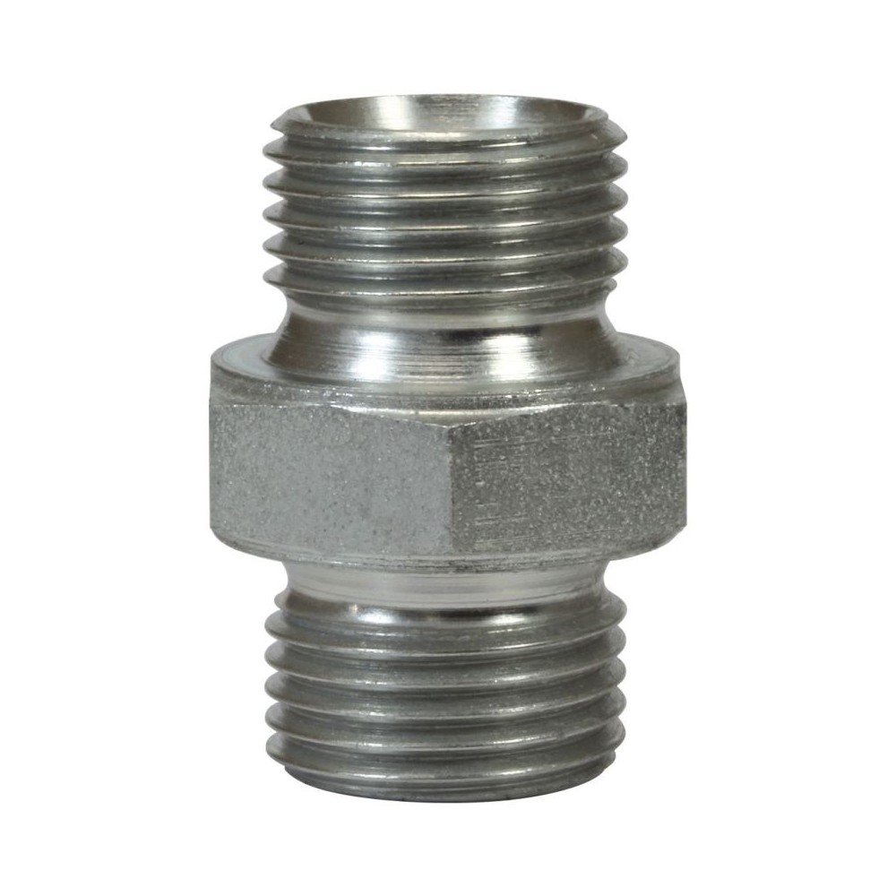 Male to male zinc plated steel double nipple adaptor 1"M to 1"M