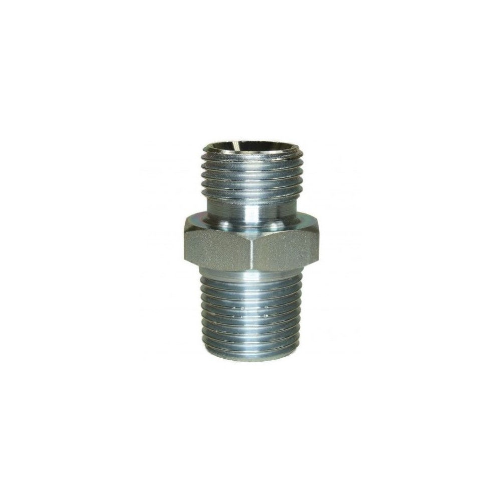 Male to male zinc plated steel double nipple adaptor