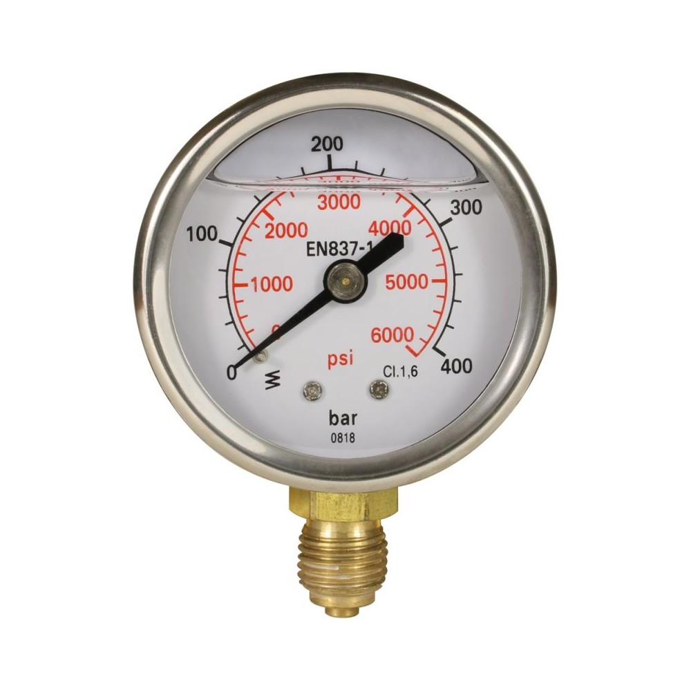 Pressure gauge 0-400 bar with bottom entry and 50mm dial