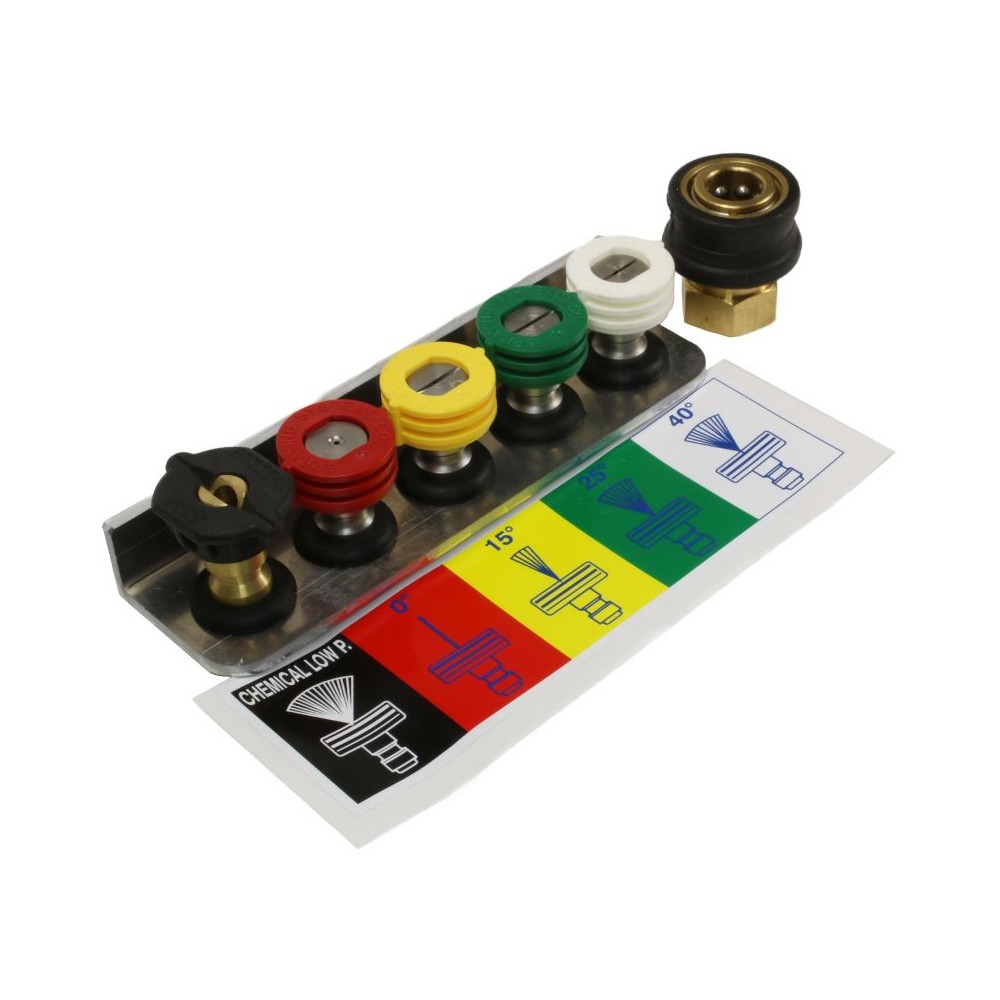 Quick nozzle set for professional washdown cleaning