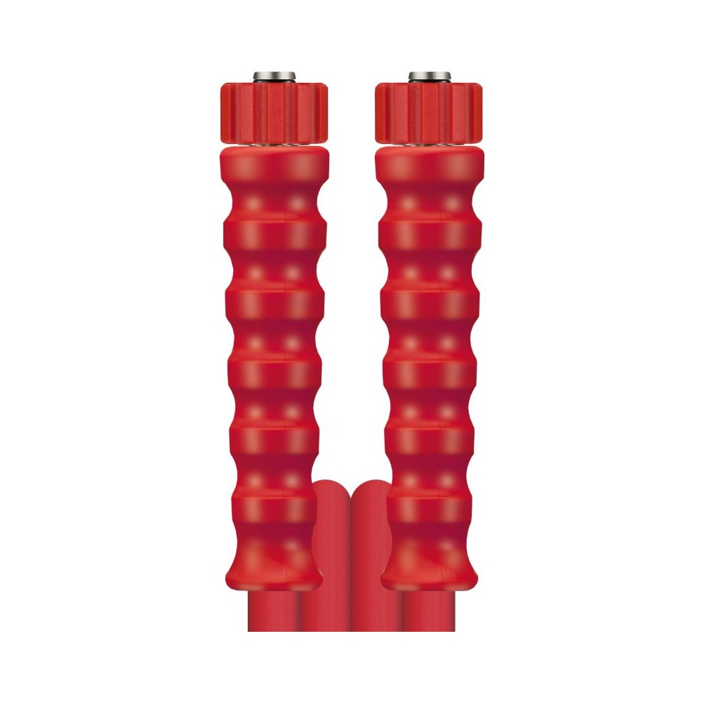 Red 10 metre bar high pressure hose with M22F ends