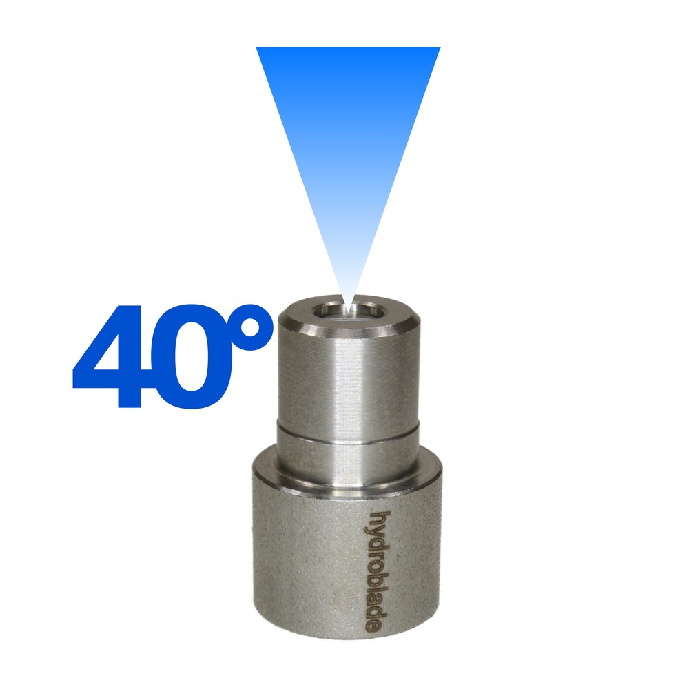 Set of hydroblade nozzles with holder for washdown cleaning