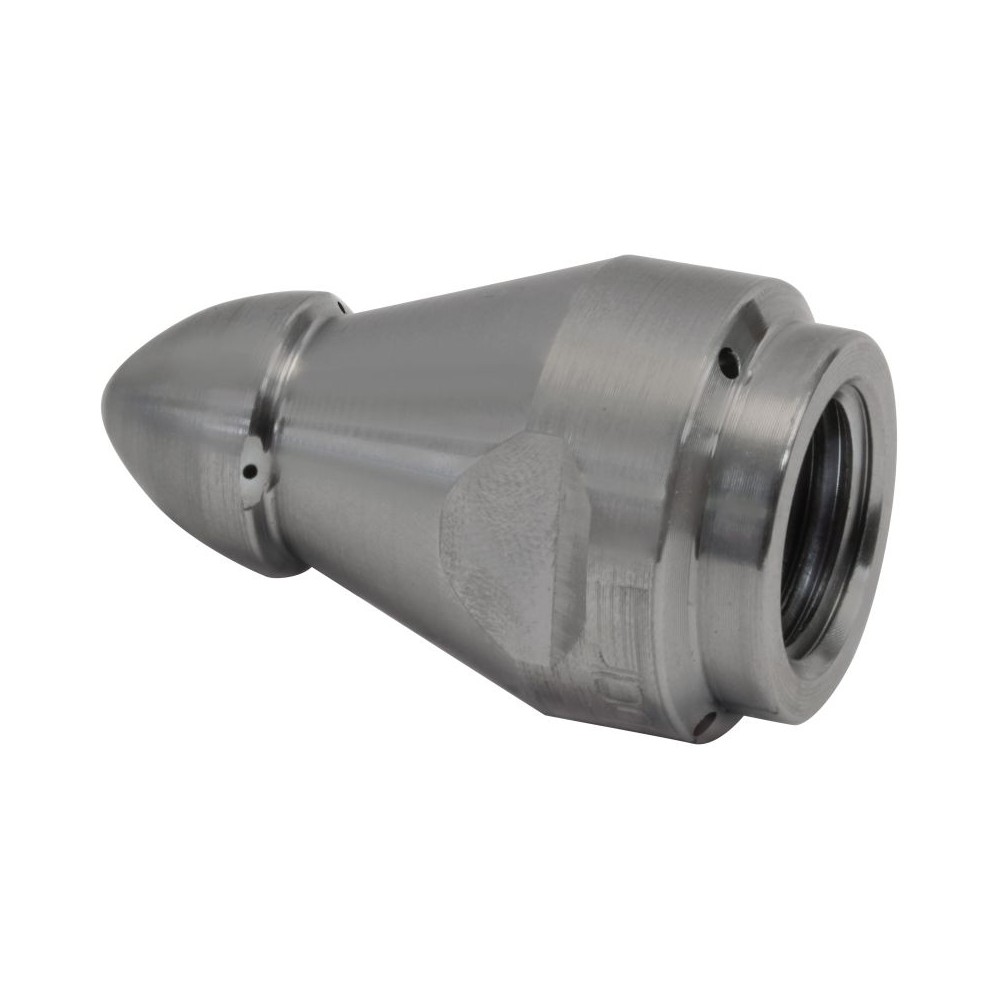 Sewer nozzle female root "Root Rat" drain-jetting component